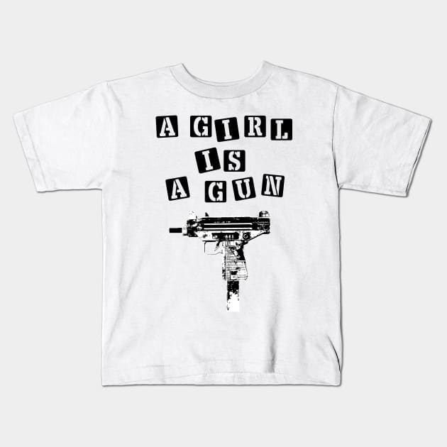 A Girl is A Gun Kids T-Shirt by Vortexspace